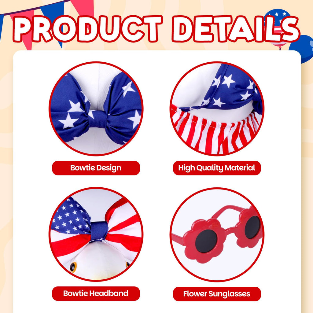 Vzuito 4th of July Porch Goose Outfit, Independence Day Lawn Goose Outfits, 23inch Geese Outfits Clothes Patriotic Geese Costume for Outdoor Yard Garden Decor (Style 5)