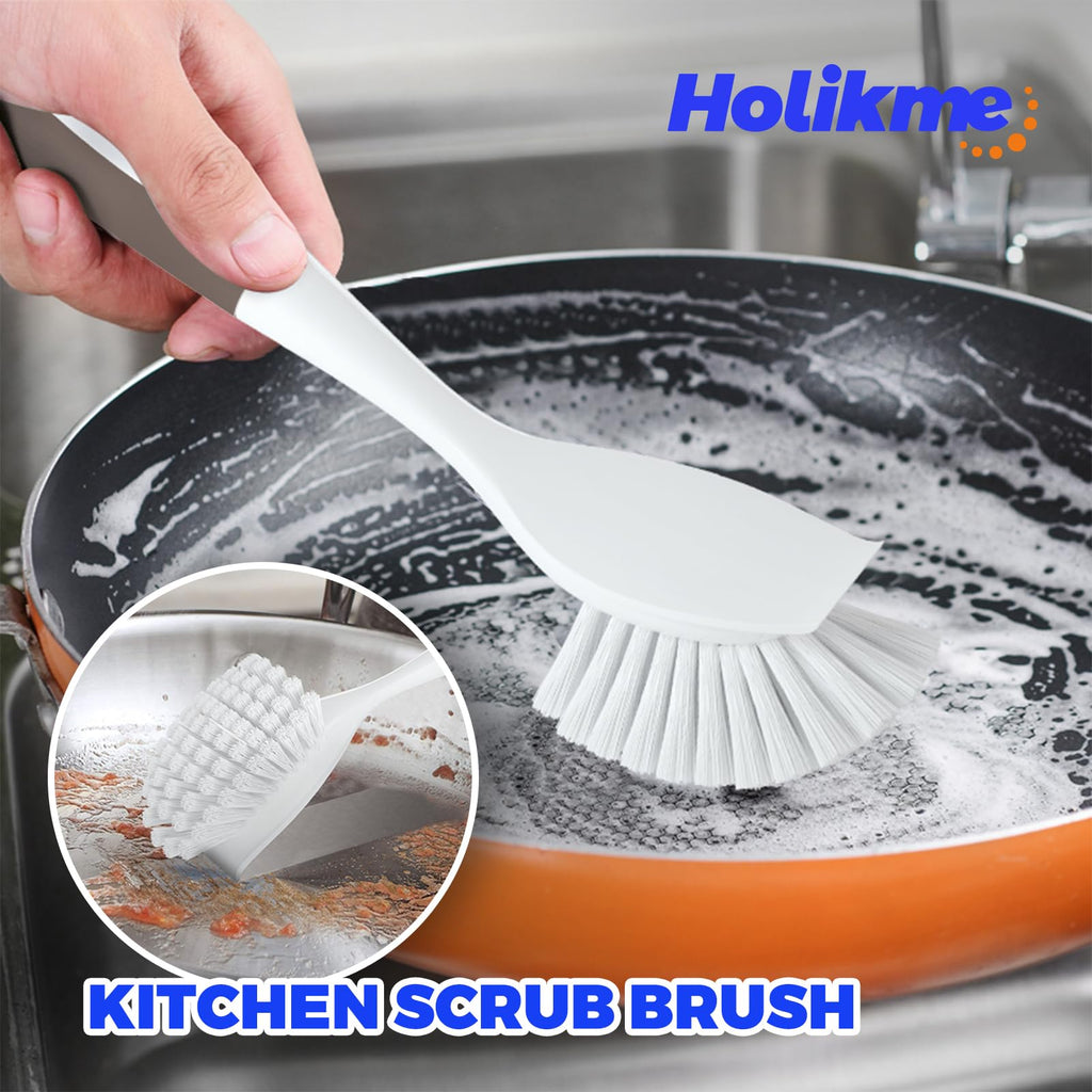 Holikme Dish Brush Cleaning Brush Set for Cleaning Groove Gap,Brown
