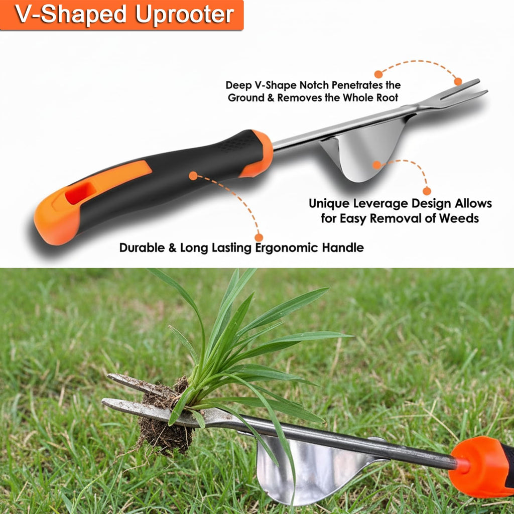 3 Pack Weed Puller Tool Set, Stainless Steel Weeding Tools for Gardening