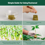 Jowlawn 1" Rockwool Cubes for Hydroponics 200 Plugs with 50 Pack 1.5 inch Net Pots Hydroponics Supplies Cups for Rooting, Clone Plants, Starting Seeds, Ideal Rockwool for Hydroponic Growing