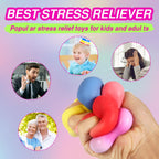 24 Pack Slow Rising Stress Cube , Dough Stress Balls Soft Fidget Squishy Toys for Anxiety Relief, Pull Stretch Classroom Prize Party Favors Toys for Kids