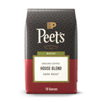 Peet's Coffee Ground Coffee Dark Roast, Decaf House Blend, 18 Ounces