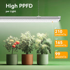 4FT Grow Lights for Indoor Plants,T8 5000K Full Spectrum Plant Light,270W(6 x 45W), LED Grow Light Strips whit Timer, Aluminum Reflector, Linkable,Plant Growing Lamp Fixture for Greenhouse Indoor 6pcs