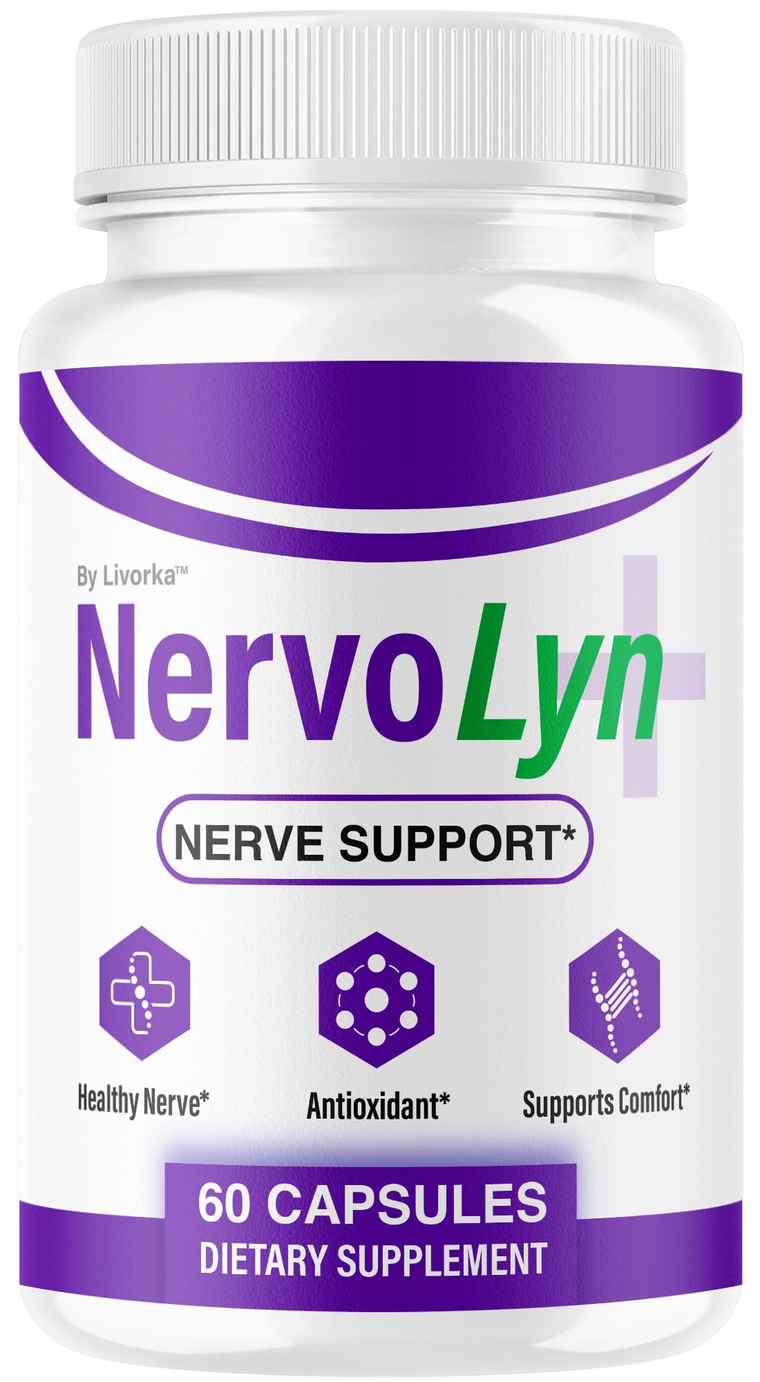 NervoLyn Capsules - Official Nervo Lyn Advanced Supplement Formula Nerve Health, Natural NervoLyn Brain & Memory Focus Vitamins Suppor for Overal Health & Wellness, 60 Capsules for 1 Month