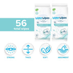 WaterWipes Sensitive+ On The Go Wipes,3-In-1 Cleans,Cares,Protects,99.9% Water,Unscented & Hypoallergenic Wet Wipes,28 Count (Pack of 2)