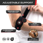 Sleeve Stars Tennis Elbow Brace for Men & Women, Fits 9"-23" (Single/Black)