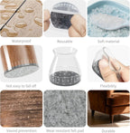 40 Pcs Silicone Chair Leg Floor Protectors & Furniture Sliders for Hardwood Floors - Felt Pads for Chair Legs Anti-Scratch Noise Reduction Furniture Pads Chair Feet Protectors Fit 0.51" to 0.89"