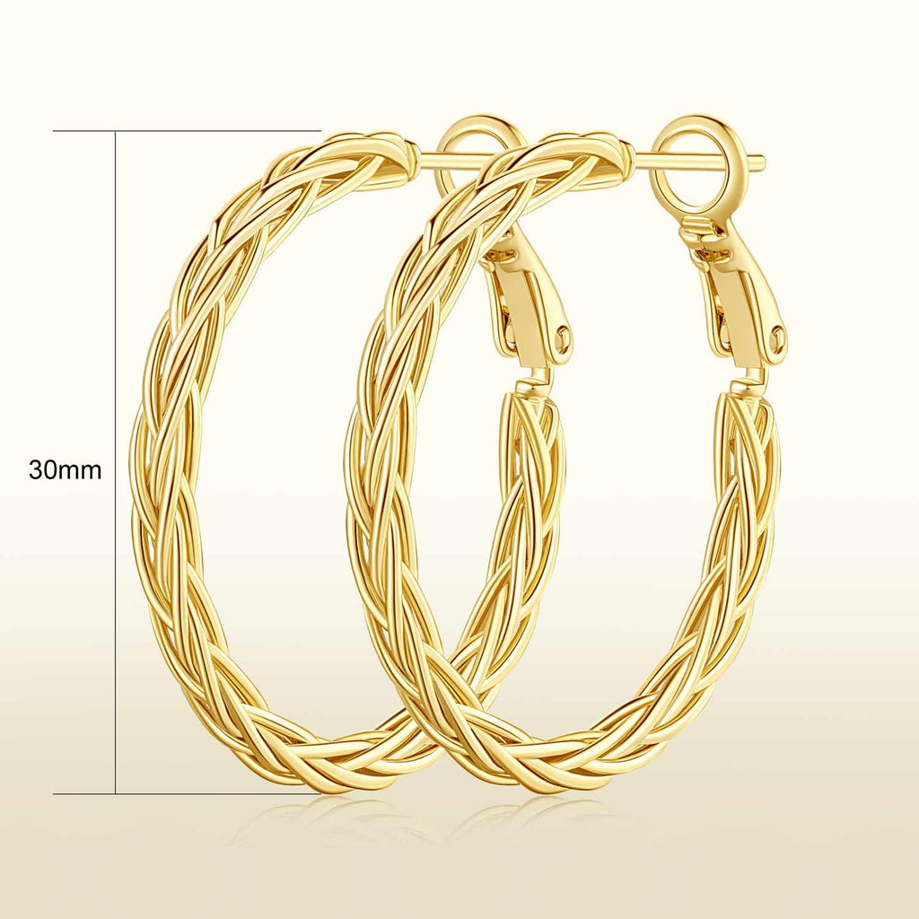 Amoxos Gold Earrings for Women 14K Gold Hoop Earrings for Women