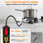 Natural Gas Leak Detector - Propane Leak Detector with 11-Inch Gooseneck for Natural Gas Detectors, Gas Detector Sniffer with Audible & Visual Alarm for Home Combustible Gas Propane Methane