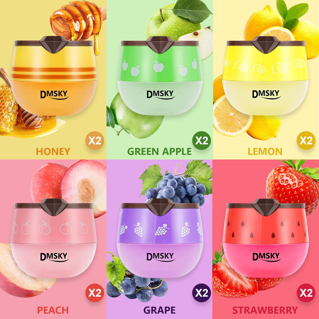 DMSKY 12 PCS Bee Lip Balm Lip Mask Honey Pot, Propolis Sleeping Lip Mask for Dry Chapped Lips, Mothers Day Gifts, Easter Basket Stuffers, Skincare Gifts for Women Girls