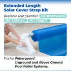 ANTOBLE Tube and Solar Cover Fastening Kit, Extended Pool Solar Cover Straps Clips Reel Attachment Kit Compatible with Feherguard Inground and Aboveground Pool Roller