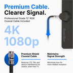 Channel Master FLATenna - Indoor Digital HDTV Antenna, 12' Coaxial Cable, Superior Reception Range & Signal Reliability, Supports 4K Smart TVs, OTA Broadcast & NextGen TV, Easy Install