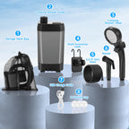 vignuto Portable Shower for Camping, Rechargeable Camping Shower kit with LED Display of Battery Level and Temperature, Lasting-150 Mins, Suitable for Outdoor Shower, Pet Bath, Car Washing