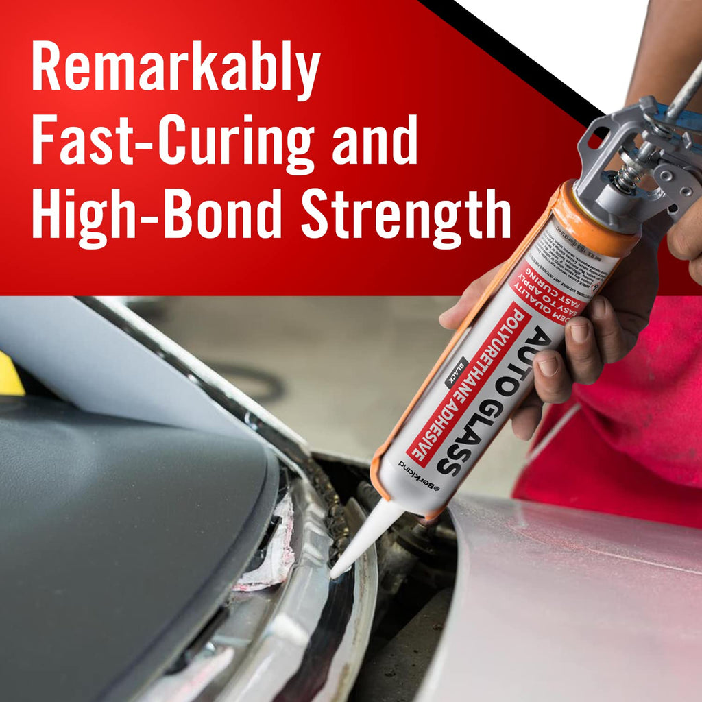 Berkland Polyurethane Windshield Adhesive, Black - Fast Curing Glass Glue