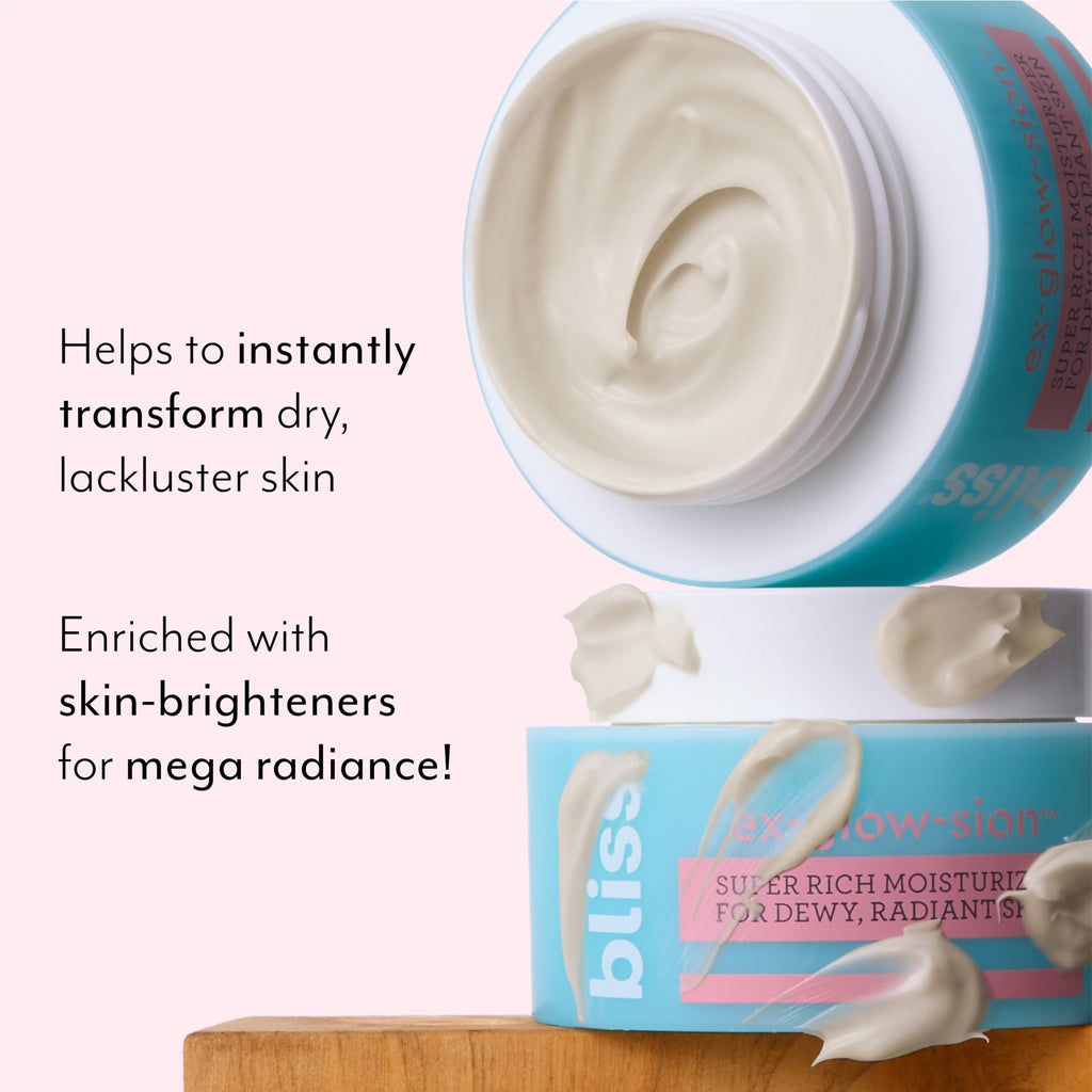 Bliss Ex-glow-sion Radiance-Boosting Moisturizer | With Vitamin C, Squalane & Deep Dew Complex | Plumps, Brightens & Softens Dry Skin | Clean, Vegan, 1.7 oz