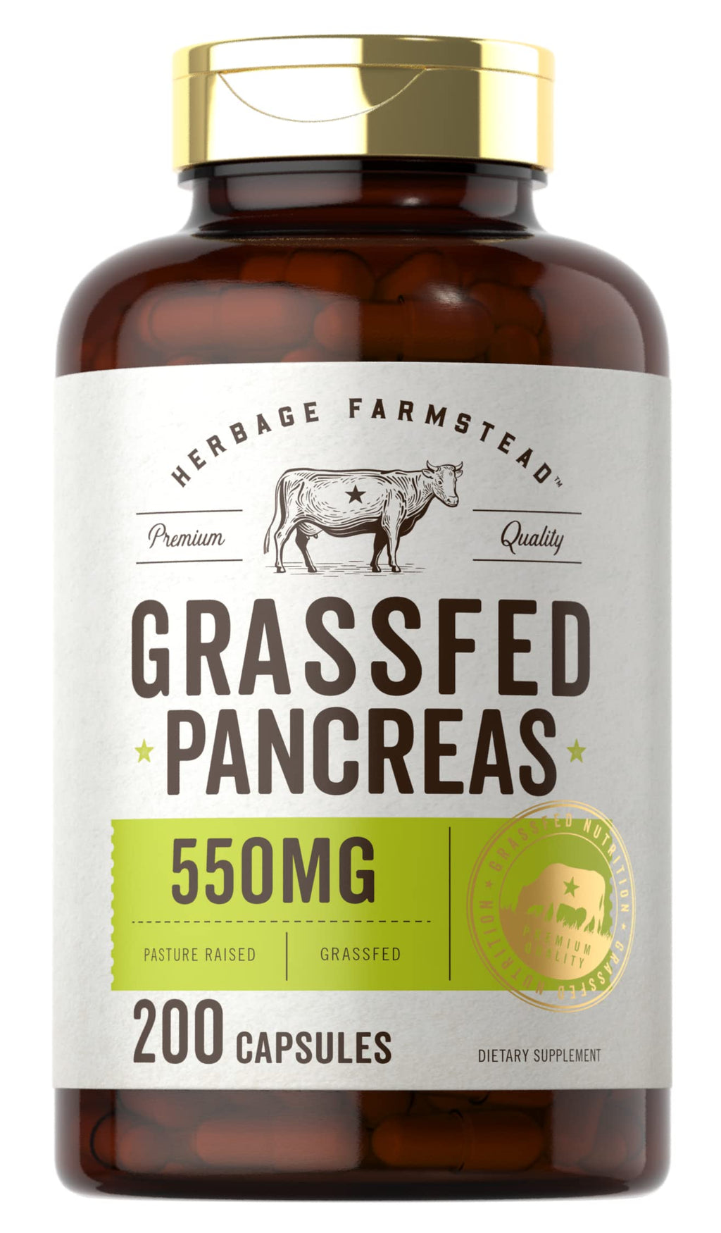 Carlyle Grass Fed Beef Pancreas | 550mg | 200 Capsules