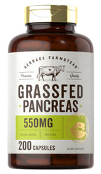 Carlyle Grass Fed Beef Pancreas | 550mg | 200 Capsules