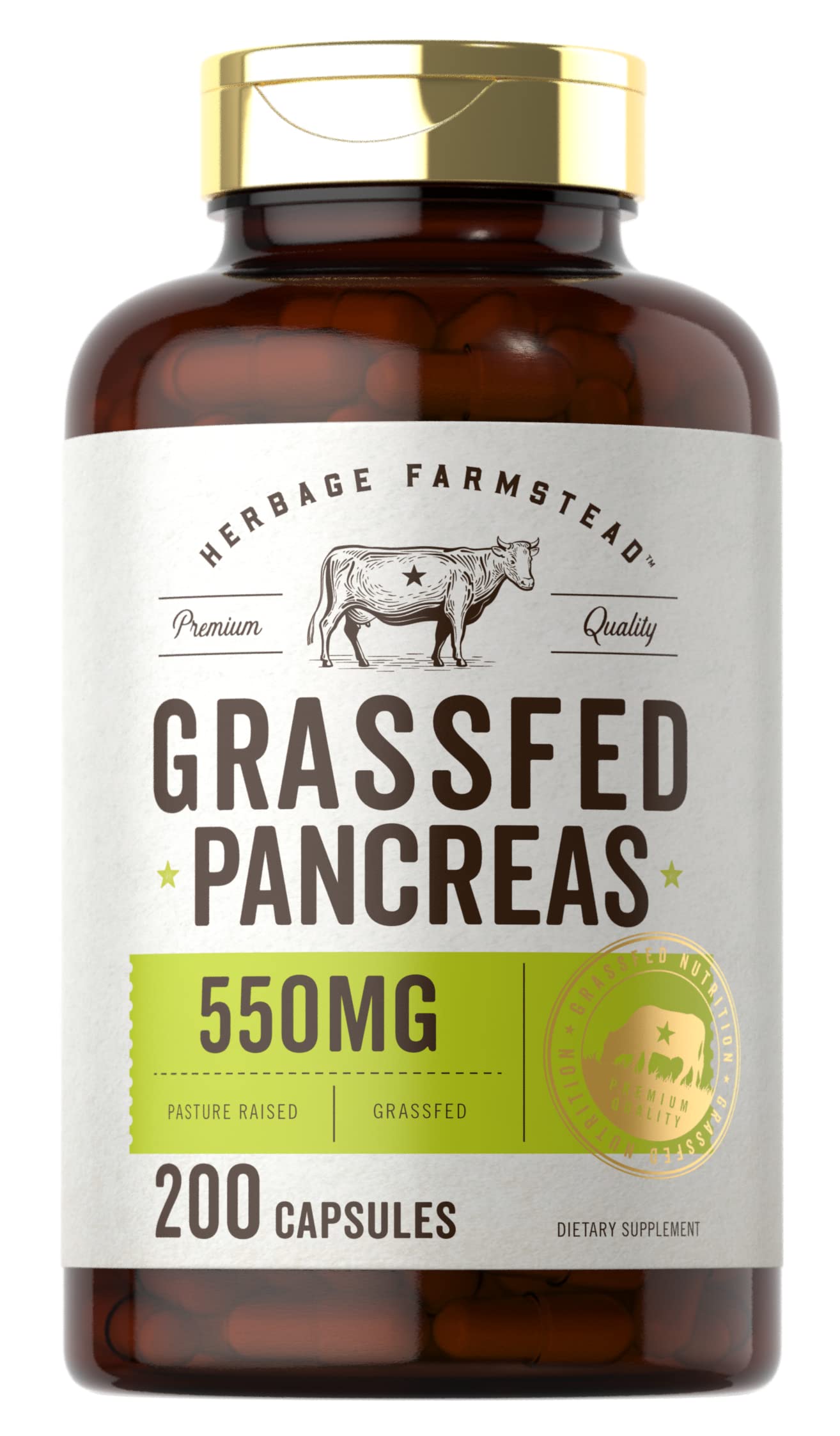 Carlyle Grass Fed Beef Pancreas | 550mg | 200 Capsules
