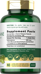 Carlyle Sulforaphane Supplement | 400 mcg | 180 Capsules | from Broccoli Seed Extract | Non-GMO and Gluten Free Formula