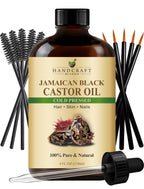 Handcraft Blends Jamaican Black Castor Oil - 12 Fl Oz - 100% Pure and Natural - Premium Grade Oil for Hair Growth, Eyelashes and Eyebrows - Carrier Oil - Hair and Body Oil