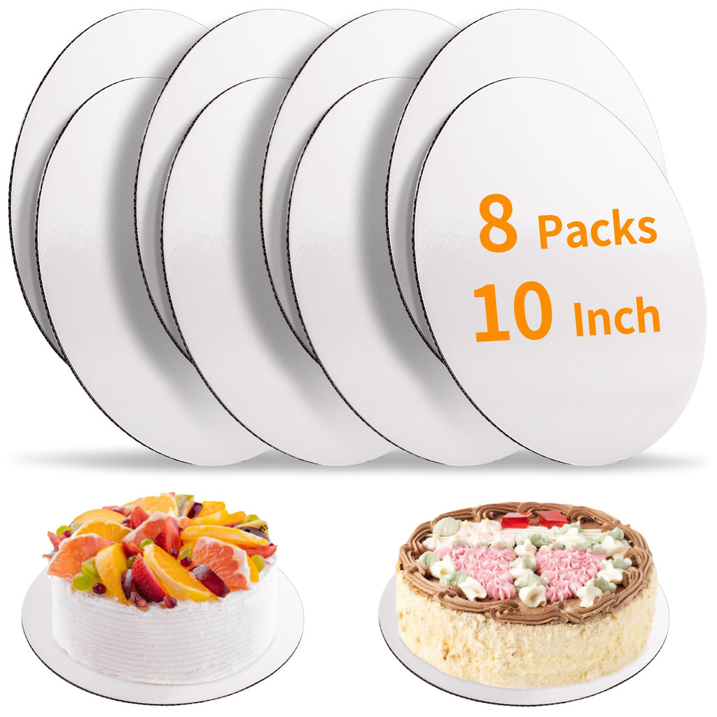 8 Pcs Cake Boards,10 inch Round Cardboard Cake Rounds Cake Base