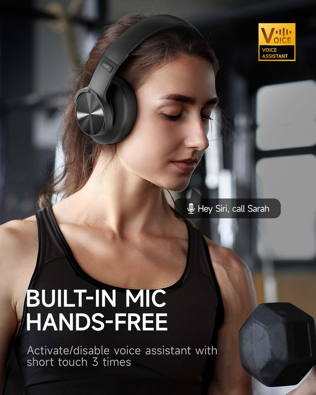 Picun B8 Wireless Bluetooth Headphones, 120H Playtime, 3EQ Modes, Black