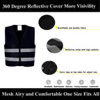 Lavori-AK Black Safety Vests 20 Pack - Reflective High Visibility Construction ANSI Class 2 Work Vests for Men,Woman,Hi Vis Mesh and Neon Silver Strip