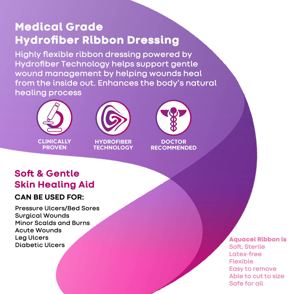 AQUACEL Hydrofiber Ribbon Wound Dressing 0.75"x18", 5 Ct