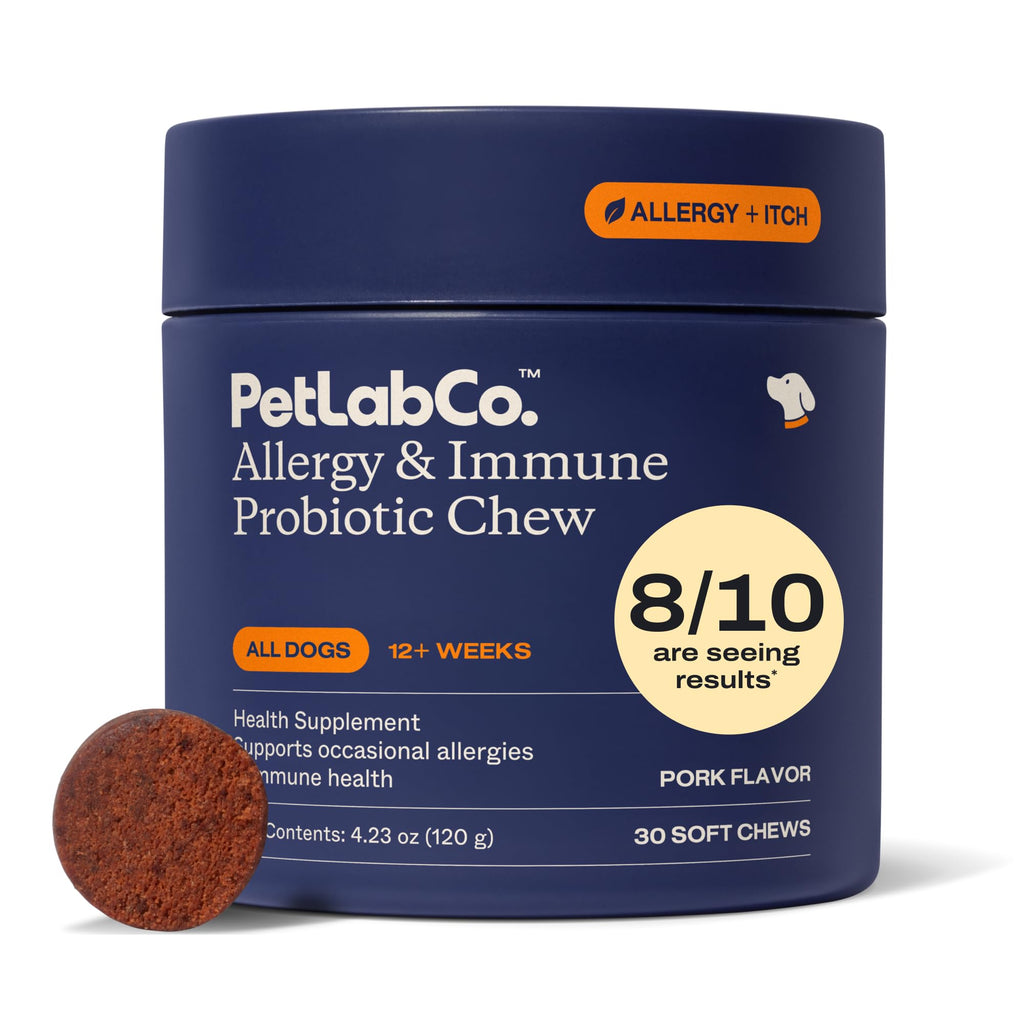PetLab Co. Allergy & Immune Probiotic Chews, 30 Soft Chews, Pork