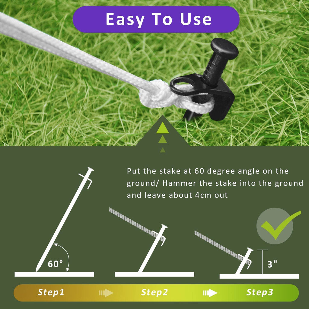Tree Stake Kit, Heavy Duty Steel 11.8 Inch Steel Tree Stakes and Supports for Young Tree Anti Strong Wind, Leaning Tree Anchor Straightening Kit (4)
