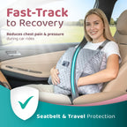 Zomaple Recovery Hysterectomy Pillow with Strap, Gel Pack & Lumbar Support – Post Abdominal Surgery Must Haves – Ideal for C-Section, Laparoscopic & Hernia Healing Comfort