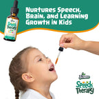 Juneno Speech Therapy Drops - Support Supplement for Kids with Communication Delay Language Brain Development Cognitive Function - Zeolite Vitamins B12 D3 C for Daily Wellness - Sugar Free Gluten-free