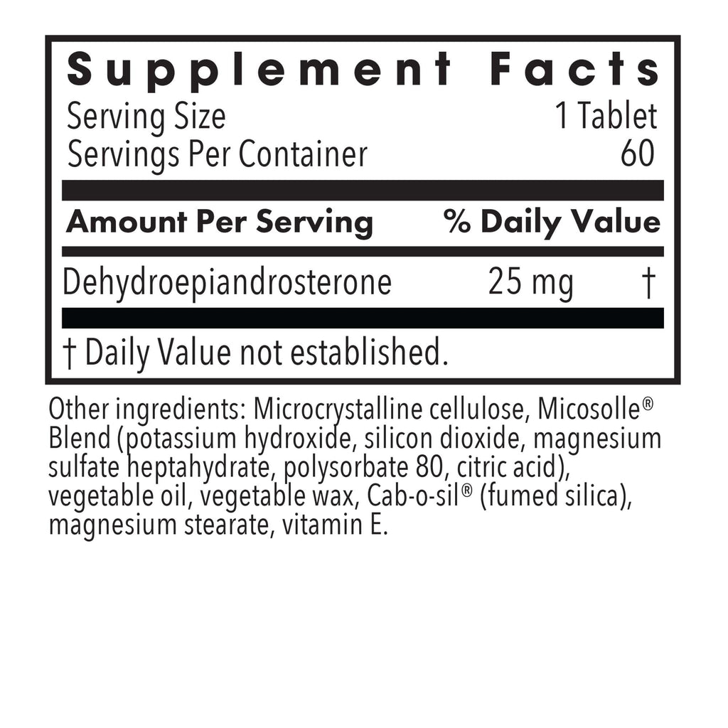 Allergy Research Group ARG DHEA 25 Micronized Lipid Matrix - Supports Hormone Balance & Brain Function - Delivers 25 mg DHEA - Micronized & Plant Sourced - Hypoallergenic - 60 Servings - 60 Capsules
