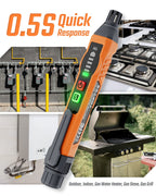 Natural Gas Detector, TopTes PT177 Gas Leak Detector with Audible & Visual Alarm, Portable Gas Sniffer to Locate Combustible Leak Sources Like Methane, Propane for Home (Includes Battery x2)-Orange