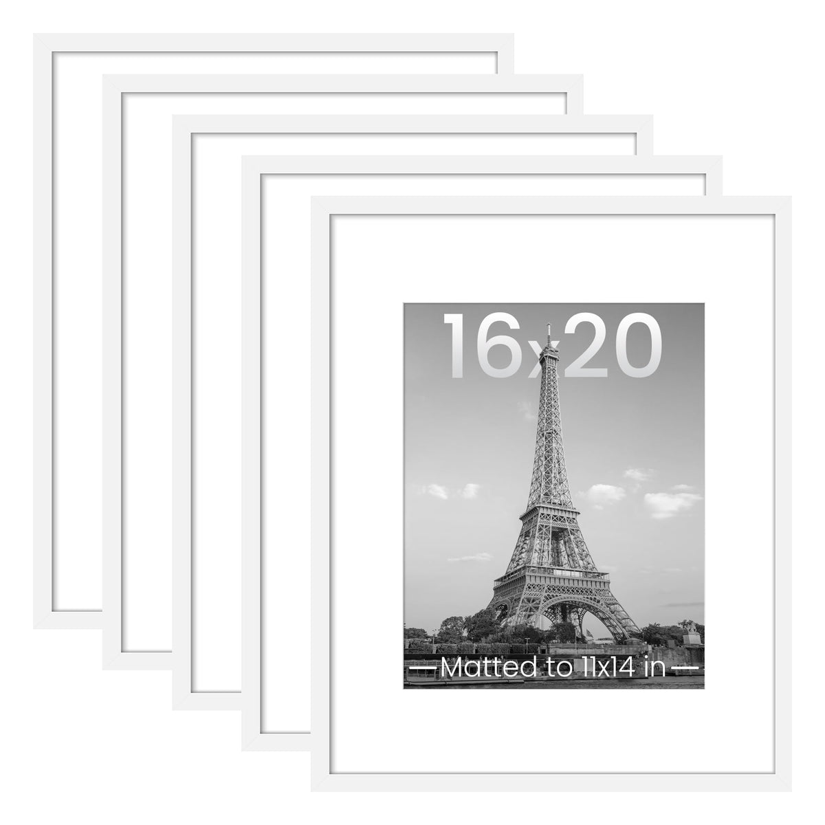 upsimples 16x20 Picture Frame, Gallery Wall Frames Set of 5, White