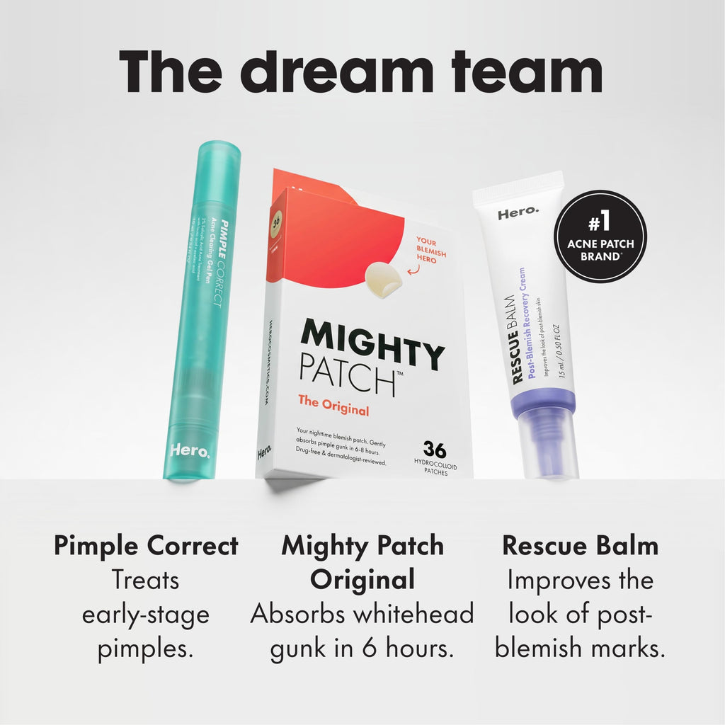 Mighty Patch Hero Cosmetics Original Nighttime Acne Pimple Patches, 75 Ct