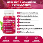 GRTGG Glucosamine Chondroitin Gummies with MSM & Elderberry Extra Strength 3000MG - Joint Support, Antioxidant Immune Support Supplement for Adults, Men & Women - 90 Raspberry Gummies