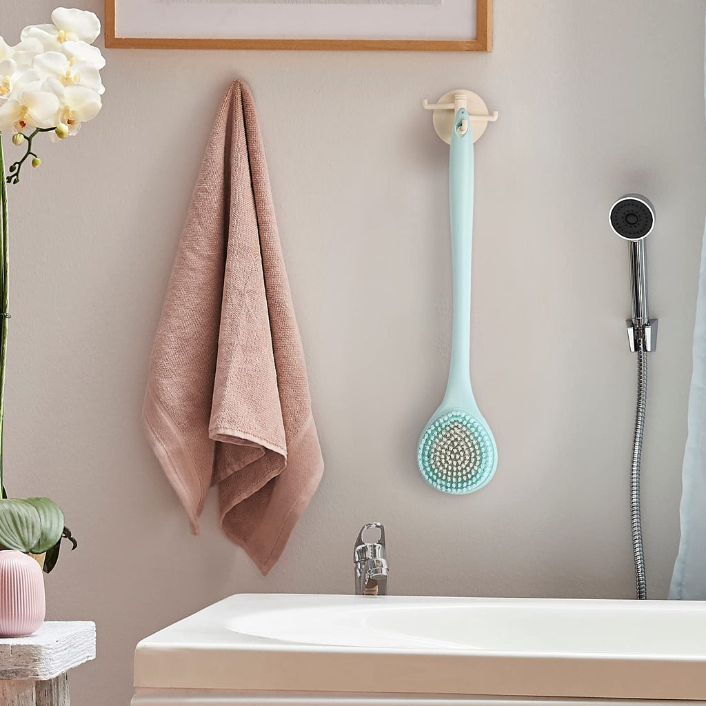BEDELITE Back Scrubber for Shower - Long Handle Bath Brush (16.4 inches) with Soft Bristles, Exfoliating Body Brush for Men & Women(Blue)