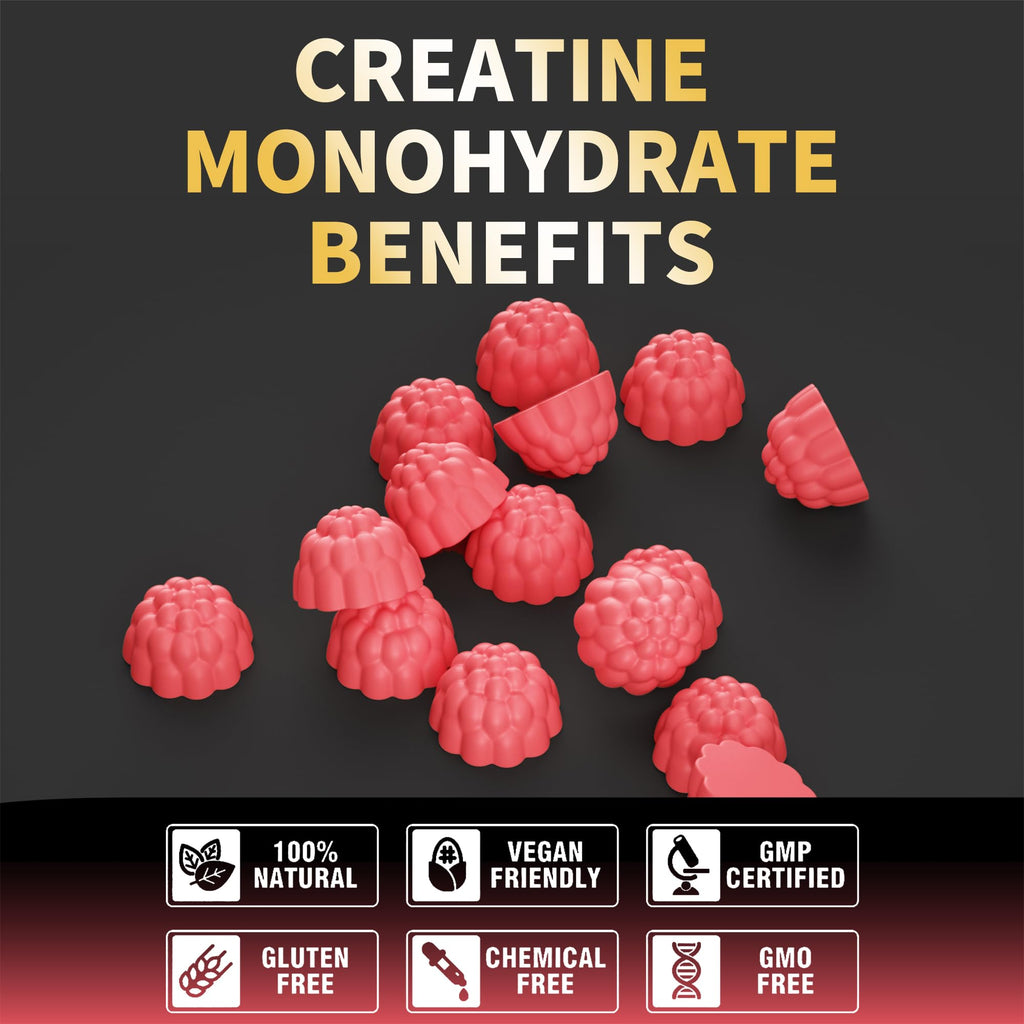 NSF Certified Creatine Gummy - Creatine Monohydrate Gummies for Men & Women, Creatine Monohydrate for Muscle Strength, Muscle Builder, Energy Boost, Pre-Workout Supplement(120 Count)-Watermelon Flavor