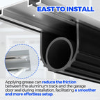 Holikme Garage Door Seal - Door Seals Bottom Rubber, Pre-drilled Aluminum Track Retainer Kit, Garage Door Seal, Easy to Install, Durable U+O Ring, Black16FT