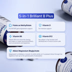 AgeImmune Vitamin B Complex with Vitamin D3 B12 B6 Magnesium Bisglycinate and Folate as Methylfolate - Doctor Formulated Methylated B Complex Supplement – 60 Capsules - Without Niacin