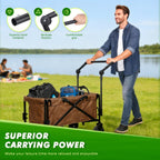 Gifeerory Universal Folding Wagon Push Handle Attachment for Camping Wagons/Strollers/Beach Carts,Upgraded Adjustable Wagon Handle Kit for Metal Round & Square Frame