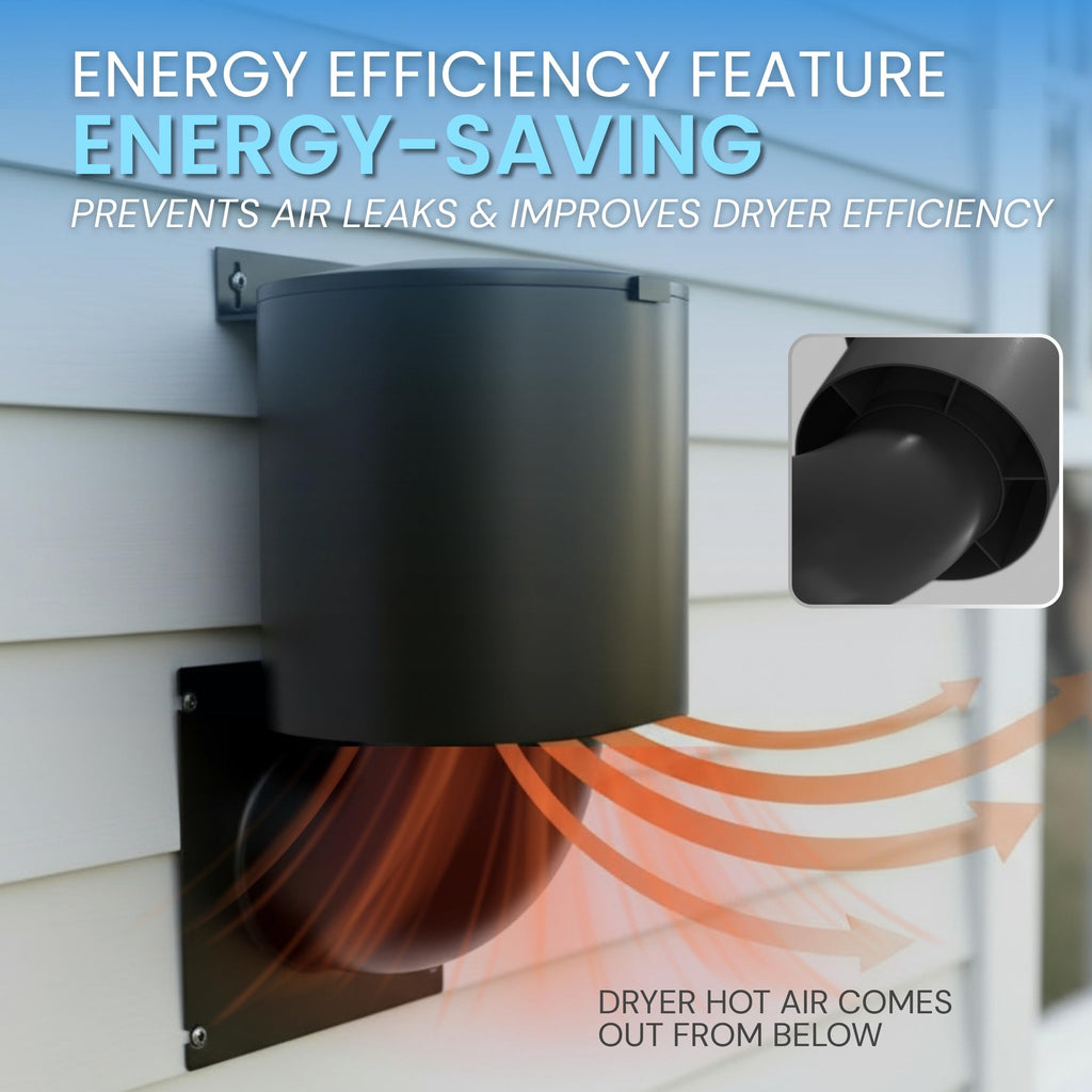 Dryer Vent Kit (Black) – 4 Inch Exterior Dryer Vent Cover with 3FT Vent Hose, 2 Hose Clamps, Tape & Screws | Energy Saving & Pest Resistant