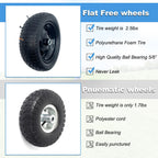 2-Pack Small 13x5.00-6 Flat Free Tire with Rim,2.25" Offset Hub with 5/8" Ball Bearing,Diameter 12.2",Width 3.6" w/Grease Fitting,300lbs Capacity,13x5-6 No-Flat Solid Wheel,for Lawn mower,Garden Cart