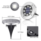 LYHOPE Solar Ground Lights Outdoor, 16 Pack 8 LED Solar Disk Lights Waterproof Garden In-ground Pathway Light Landscape Lighting for Lawn,Yard,Deck,Patio,Walkway (White)