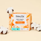 The Honey Pot Company - 64ct - Sanitary Pads for Women - Non-Herbal Heavy Overnight w/Wings - Organic Cotton Cover & Ultra-Absorbent Pulp Core - Feminine Care