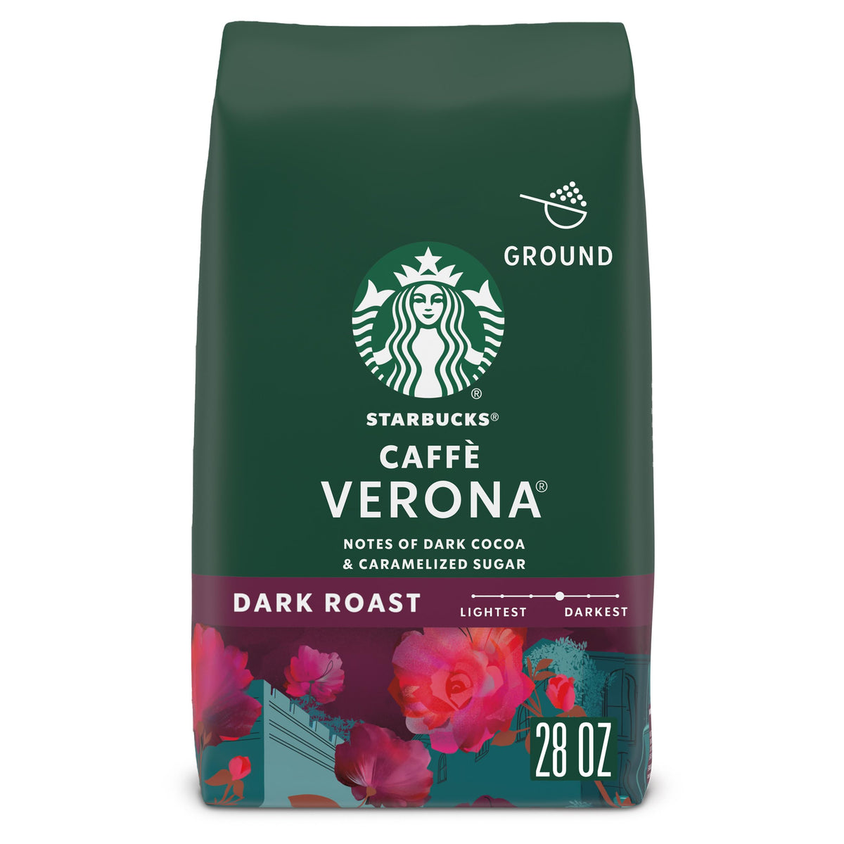 Starbucks Ground Coffee Caffè Verona Dark Roast, 28 oz Bag