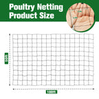 50 x 100 ft Bird Netting for Chicken coop 2.4" Mesh Poultry Netting, Protects Garden, Fruit Trees & Poultry from Birds & Small Animals