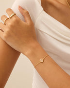 PAVOI Birthstone Dainty Solitaire Bracelet, Yellow Gold