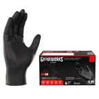 GLOVEWORKS Black Nitrile Gloves 5 Mil Disposable for Food Service, Cooking, Professional Cleaning, Size Large, Box of 100